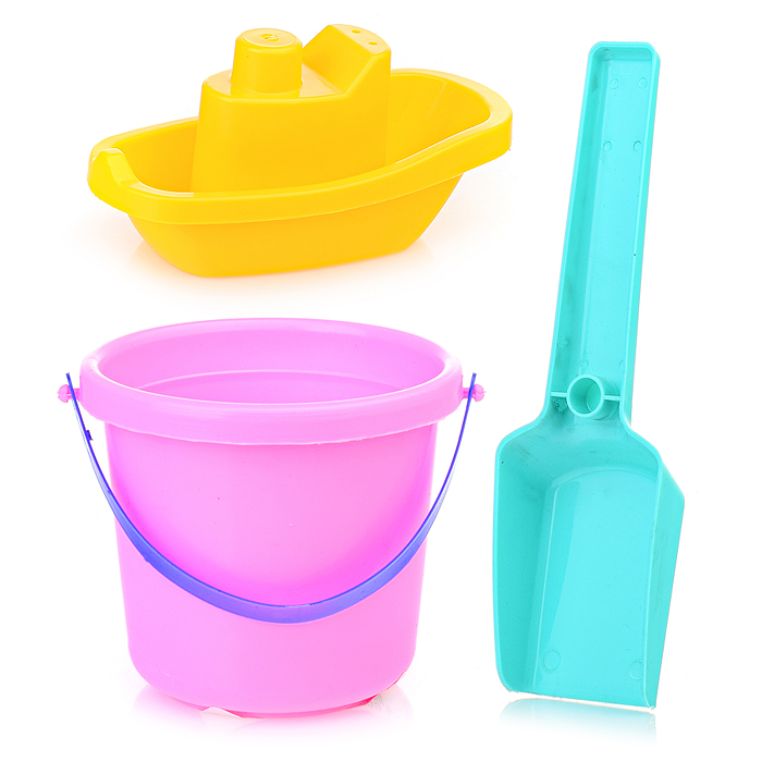 Фото к товару Набор с корабликом "Средний" (ведерко + совок) Набор с корабликом "Средний" (ведерко + совок)