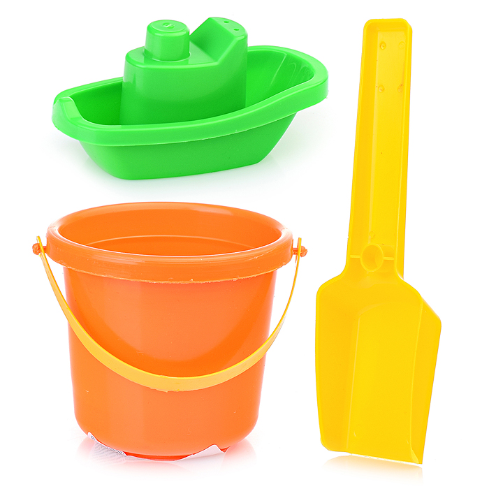 Фото к товару Набор с корабликом "Средний" (ведерко + совок) Набор с корабликом "Средний" (ведерко + совок)