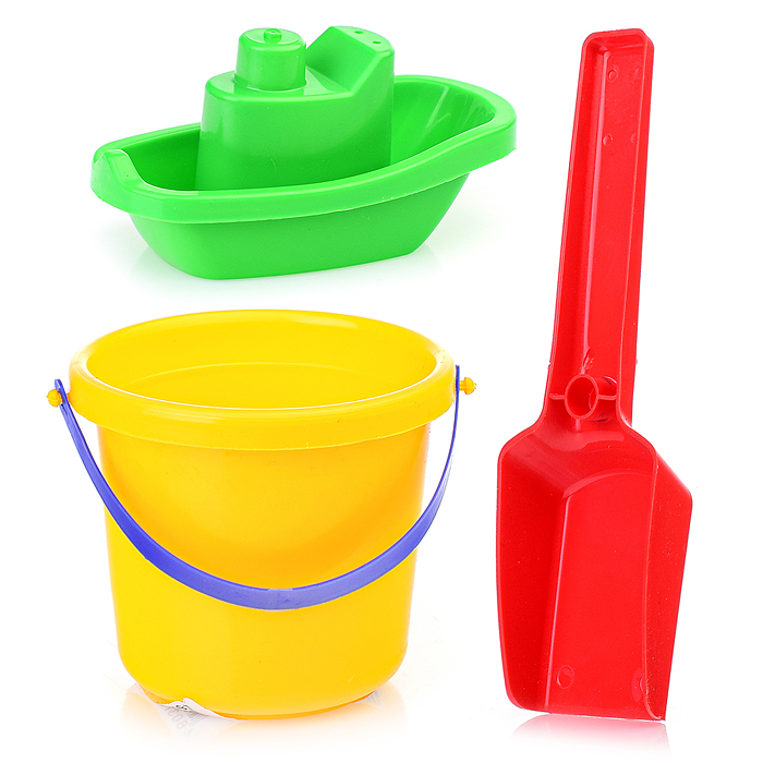 Фото к товару Набор с корабликом "Средний" (ведерко + совок) Набор с корабликом "Средний" (ведерко + совок)