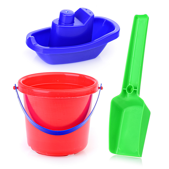 Фото к товару Набор с корабликом "Средний" (ведерко + совок) Набор с корабликом "Средний" (ведерко + совок)
