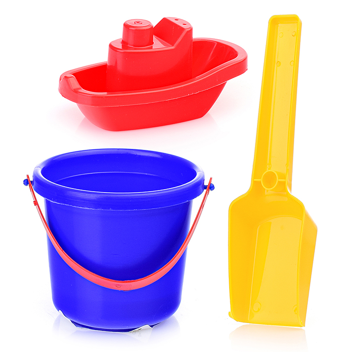 Фото к товару Набор с корабликом "Средний" (ведерко + совок) Набор с корабликом "Средний" (ведерко + совок)