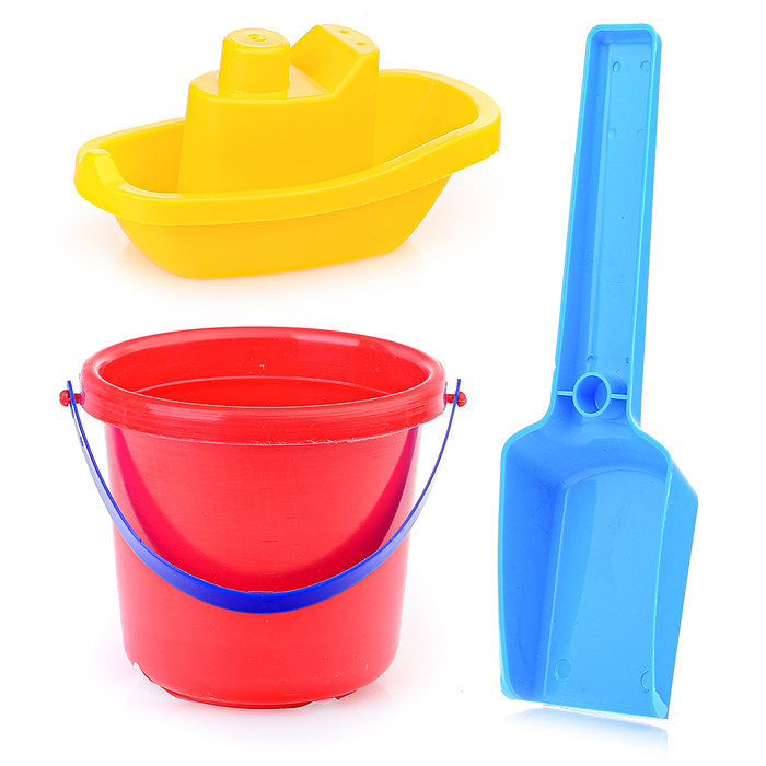 Фото к товару Набор с корабликом "Средний" (ведерко + совок) Набор с корабликом "Средний" (ведерко + совок)