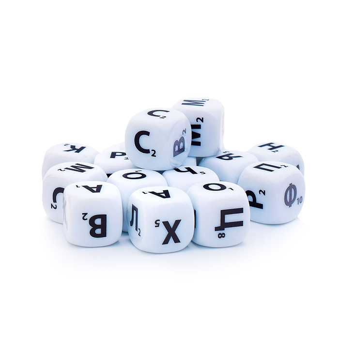 Фото к товару Настольная игра "Кубики для умников" Словодел Настольная игра "Кубики для умников" Словодел