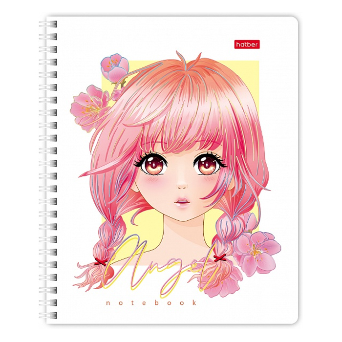 Фото к товару Тетрадь 96л клетка "Ангелы аниме" 65г/кв.м на гребне мат.ламин. 3D фольга 2 диз. в блоке Тетрадь 96л клетка "Ангелы аниме" 65г/кв.м на гребне мат.ламин. 3D фольга 2 диз. в блоке