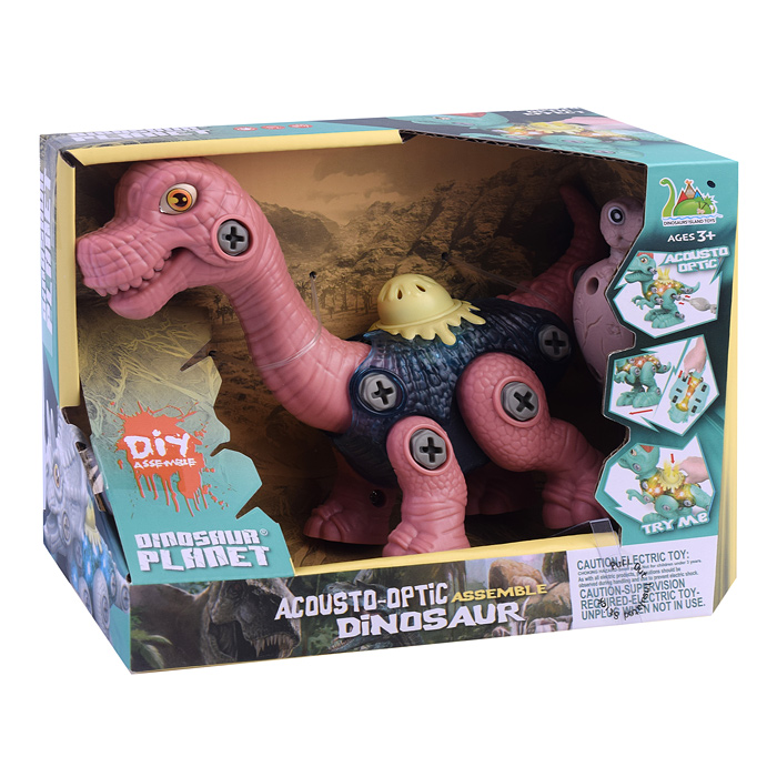 Конструктор RS018F "Бронтозавр" с отверткой (свет/звук), в коробке