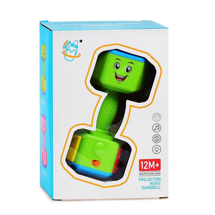 Фото к товару Погремушка MBX04-1 "Гантелька" на батарейках, в коробке Погремушка MBX04-1 "Гантелька" на батарейках, в коробке