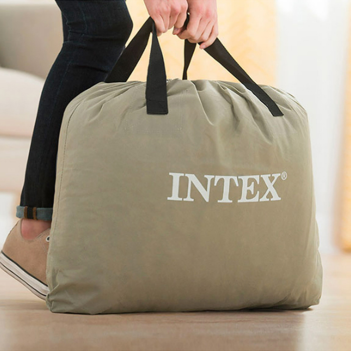 Фото к товару Односпальная надувная кровать 99х191х46см "Comfort-Plush" встр.нас. 220В, до 136кг, 64412 INTEX Односпальная надувная кровать 99х191х46см "Comfort-Plush" встр.нас. 220В, до 136кг, 64412 INTEX