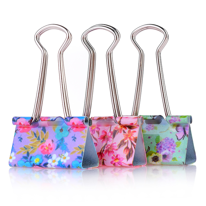 Фото к товару Зажим для бумаг "Flowers" 24 шт металлический (32 мм) толщина скрепления до 13,5 мм, цветной ассо Зажим для бумаг "Flowers" 24 шт металлический (32 мм) толщина скрепления до 13,5 мм, цветной ассо