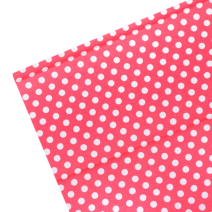 Бумага тишью c орнаментом "Белый горошек на красном фоне" 50x70 см, 17 г/м², 5 л, пластиков Бумага тишью c орнаментом "Белый горошек на красном фоне" 50x70 см, 17 г/м², 5 л, пластиков