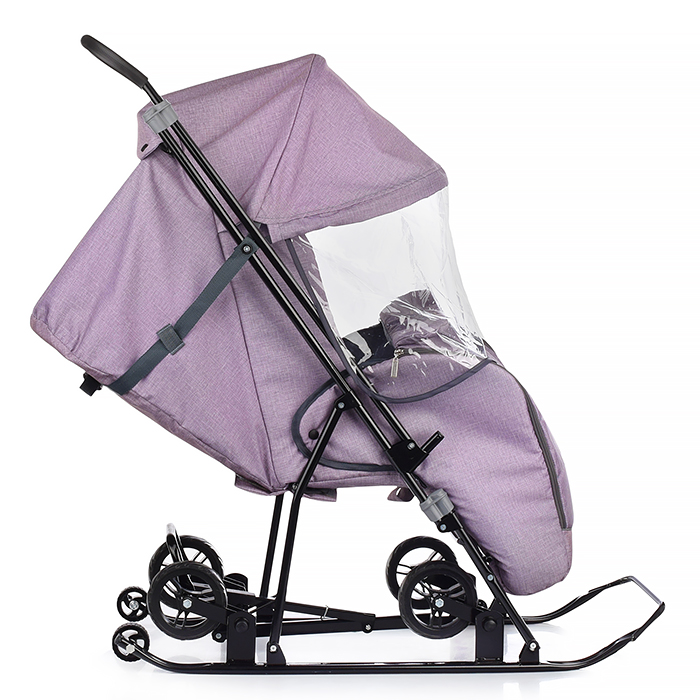 Фото к товару Санки-коляска Снежинка универсал-1 (лен пудра) Санки-коляска Снежинка универсал-1 (лен пудра)