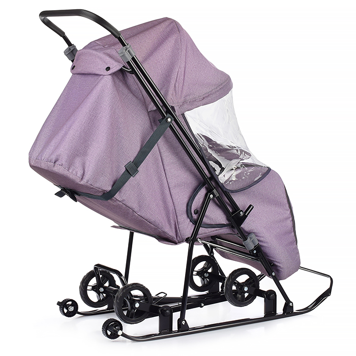 Фото к товару Санки-коляска Снежинка универсал-1 (лен пудра) Санки-коляска Снежинка универсал-1 (лен пудра)