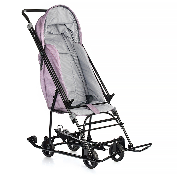 Фото к товару Санки-коляска Снежинка универсал-1 (лен пудра) Санки-коляска Снежинка универсал-1 (лен пудра)