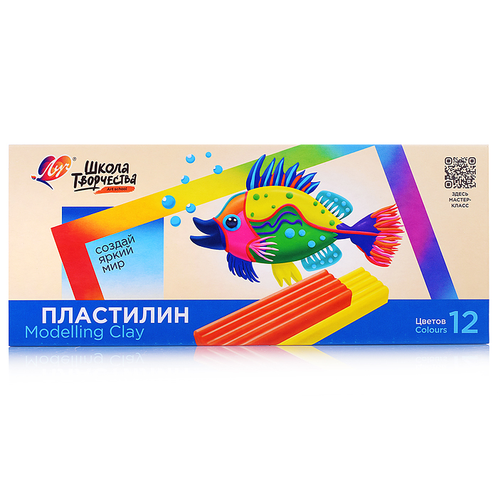 Пластилин 12цв. "Школа творчества" 