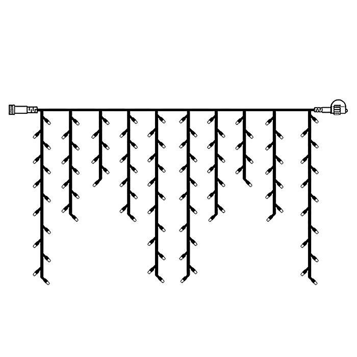 Фото к товару Электрогирлянда светодиодная Бахрома, 3*0,7м, 96 ламп, синий Электрогирлянда светодиодная Бахрома, 3*0,7м, 96 ламп, синий