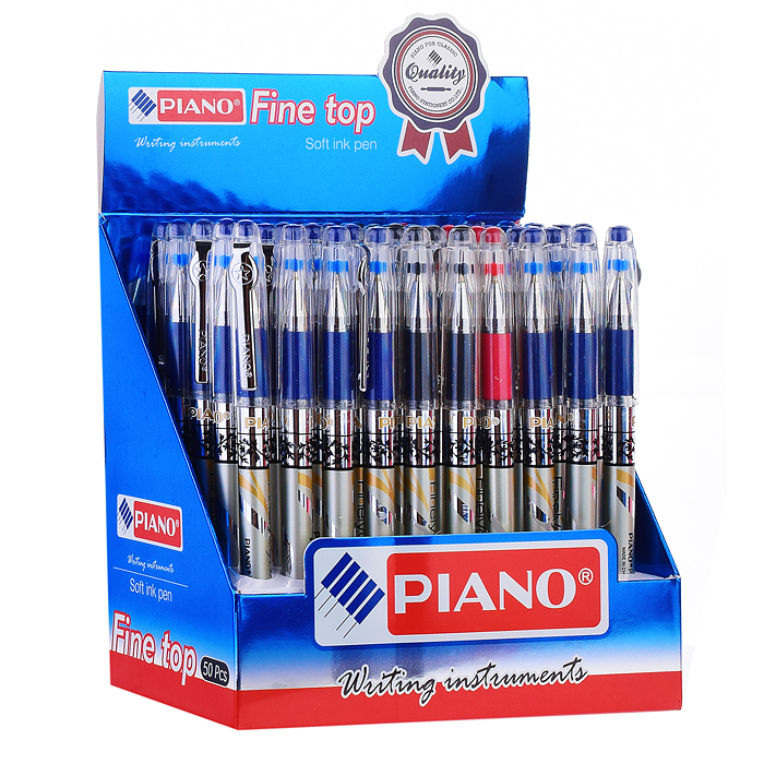 Фото к товару Ручка шариковая Piano РТ-279 с чернилами микс на масляной основе синие35 шт, черные10 шт ,красные5 Ручка шариковая Piano РТ-279 с чернилами микс на масляной основе синие35 шт, черные10 шт ,красные5