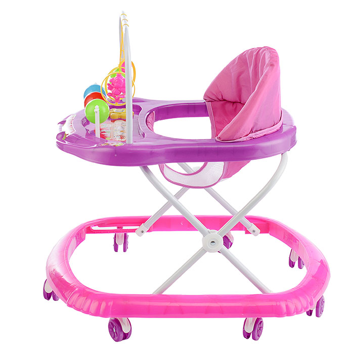 Фото к товару Ходунки 902-E-4 "Шарики" с подвесными игрушками (розовый-сиреневый) в пакете Ходунки 902-E-4 "Шарики" с подвесными игрушками (розовый-сиреневый) в пакете