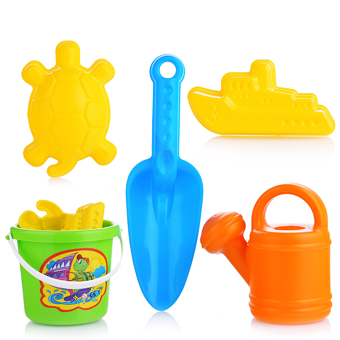 Фото к товару Комплект "Мини" (совок+2 формочки с лейкой мал.) Комплект "Мини" (совок+2 формочки с лейкой мал.)