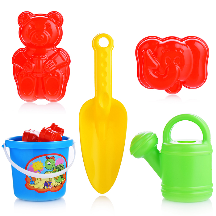 Фото к товару Комплект "Мини" (совок+2 формочки с лейкой мал.) Комплект "Мини" (совок+2 формочки с лейкой мал.)