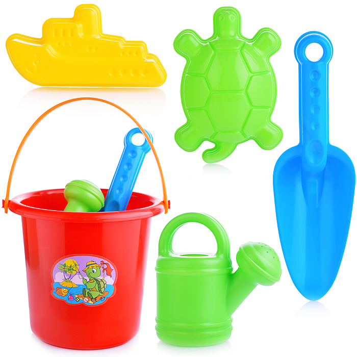 Фото к товару Комплект "Большой" совок+2 формочки с лейкой мал Комплект "Большой" совок+2 формочки с лейкой мал