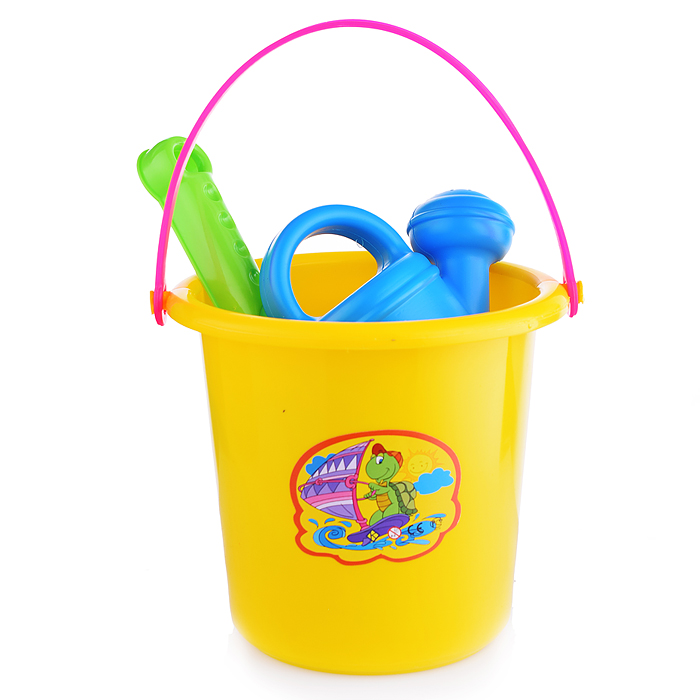 Фото к товару Комплект "Большой" совок+2 формочки с лейкой мал Комплект "Большой" совок+2 формочки с лейкой мал