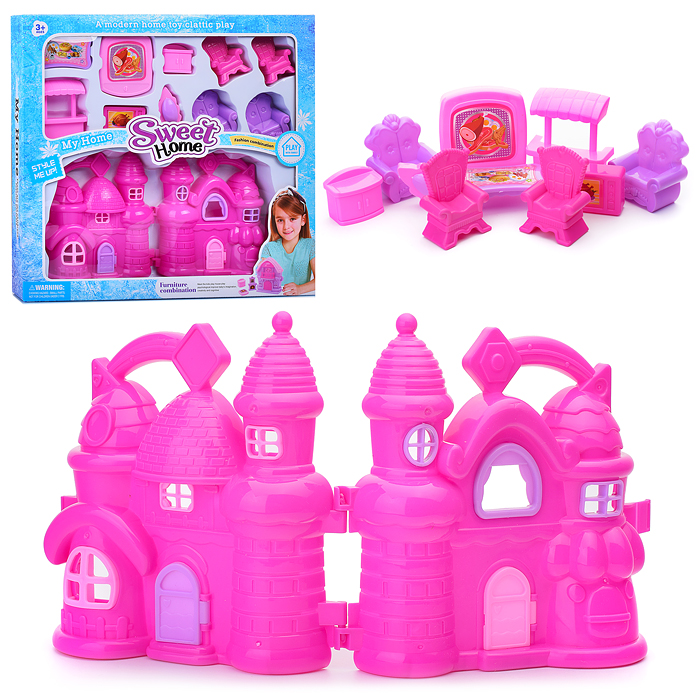 Дом для кукол 338A-20 "Уют" с мебелью, в коробке Дом для кукол 338A-20 "Уют" с мебелью, в коробке