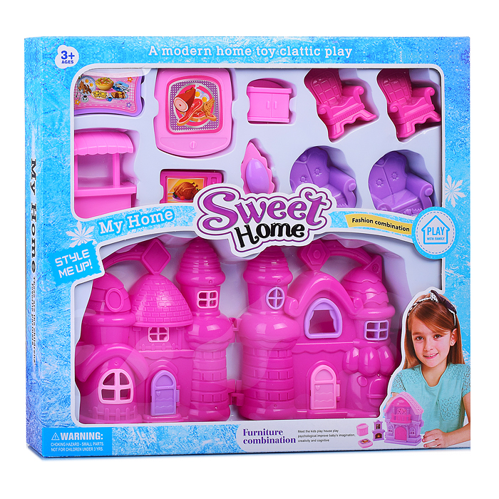 Фото к товару Дом для кукол 338A-20 "Уют" с мебелью, в коробке Дом для кукол 338A-20 "Уют" с мебелью, в коробке