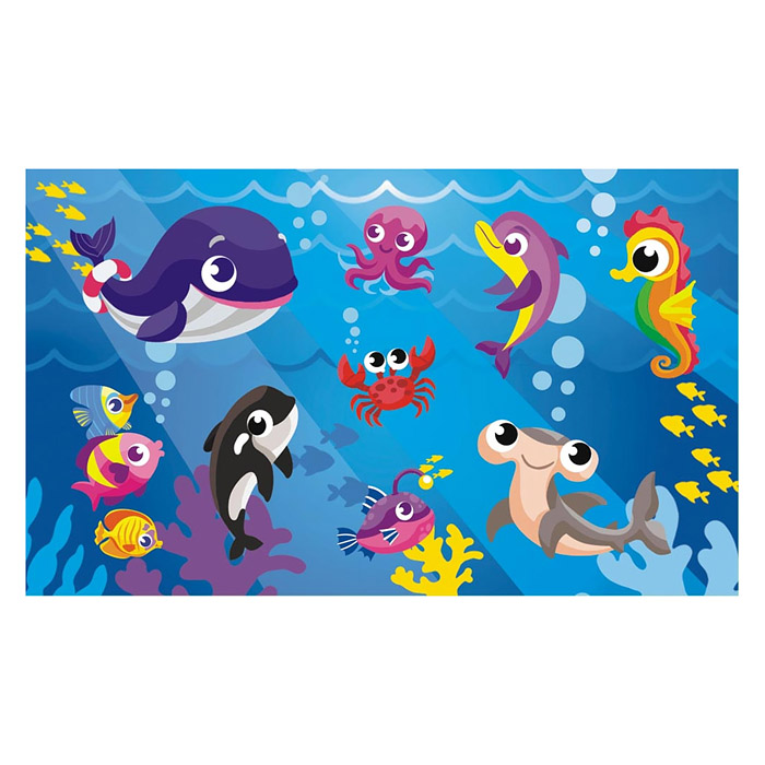 Наклейки (21 глиттер) "Морские обитатели"