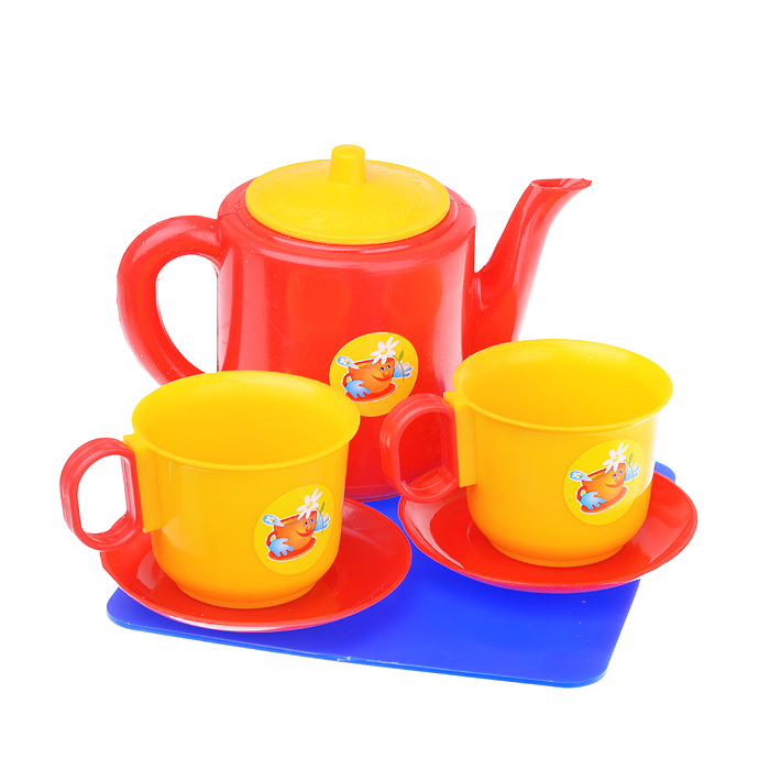 Посуда для кукол "Набор чашек с чайником" Посуда для кукол "Набор чашек с чайником"