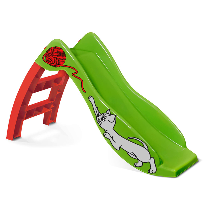 Игровая горка "Котенок с клубком" зеленый/красный) Игровая горка "Котенок с клубком" зеленый/красный)