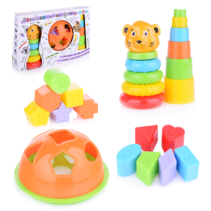 Развивающий набор №3 пирамидки+сортер Развивающий набор №3 пирамидки+сортер