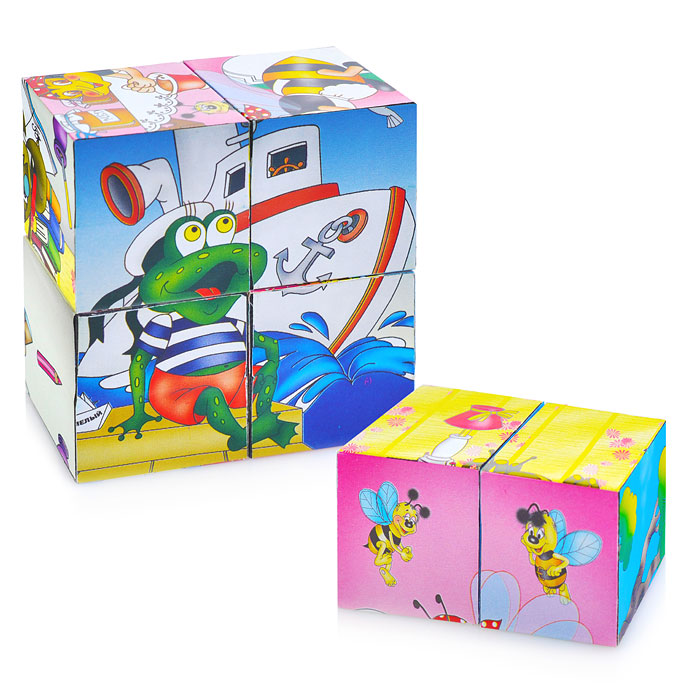 Кубики (6 куб) "Веселые зверята №2" Кубики (6 куб) "Веселые зверята №2"