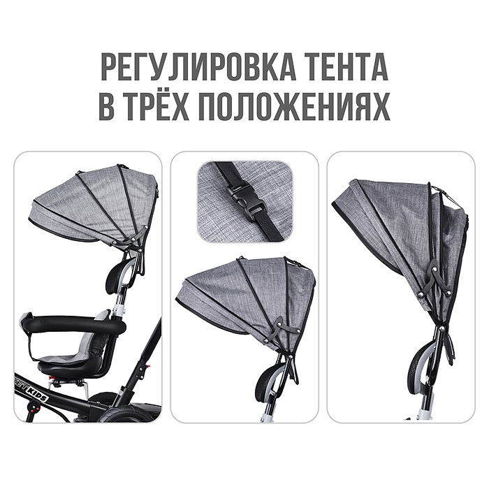 Фото к товару Велосипед 208-2 3-х колесный, серый Велосипед 208-2 3-х колесный, серый