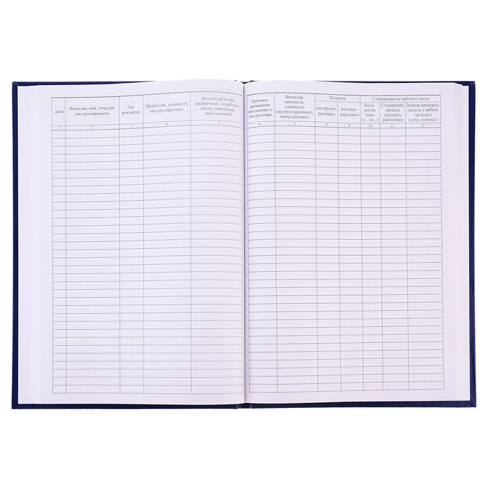 Журнал регистрации инструктажа на рабочем месте A4, 96 л, офсет 55-60 г/м², 90% белизна, твердая обл