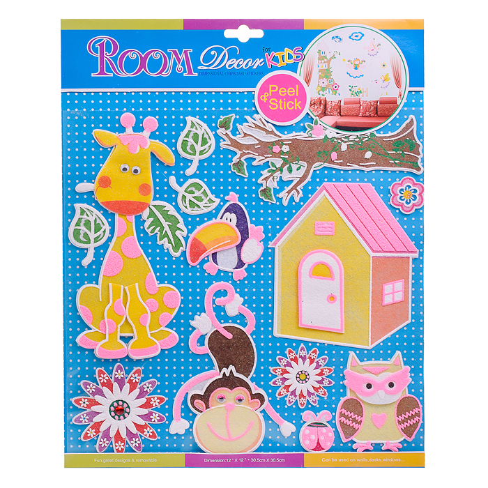 Фото к товару Наклейки для декорирования с объемным рисунком 30*38см Наклейки для декорирования с объемным рисунком 30*38см