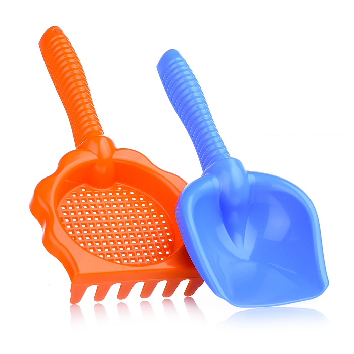 Фото к товару Песочный набор 2пр.(грабли-ситечко 25см, совок 26см) Песочный набор 2пр.(грабли-ситечко 25см, совок 26см)