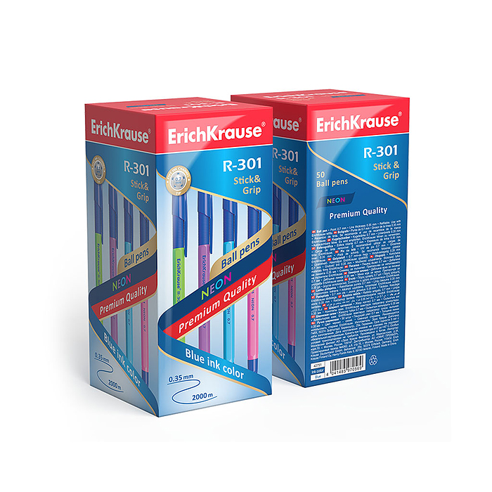 Фото к товару Ручка шариковая R-301 Neon Stick&Grip 0.7, цвет чернил синий Ручка шариковая R-301 Neon Stick&Grip 0.7, цвет чернил синий