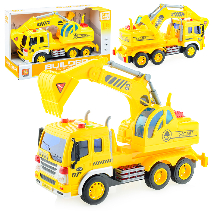 Машина WY310D "Спецтехника эксакаватор" 1:16 (свет, звук) в коробке