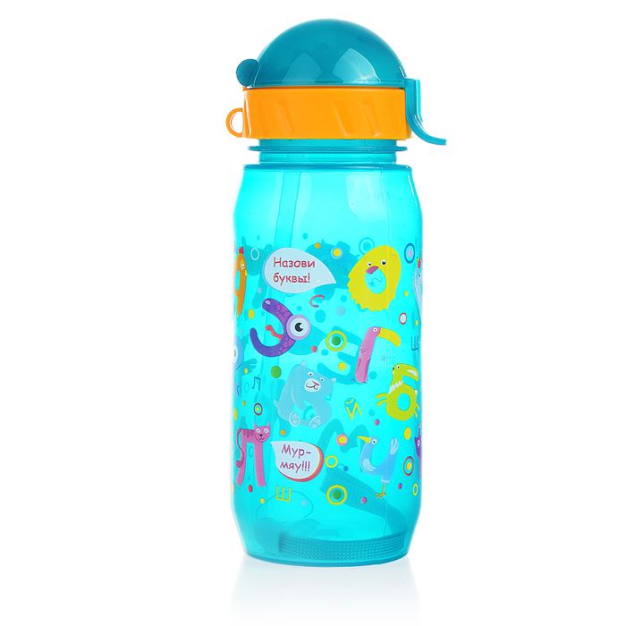 Фото к товару Бутылочка для воды и других напитков "Буквы и Цифры", 400 ml., в ассортименте Бутылочка для воды и других напитков "Буквы и Цифры", 400 ml., в ассортименте