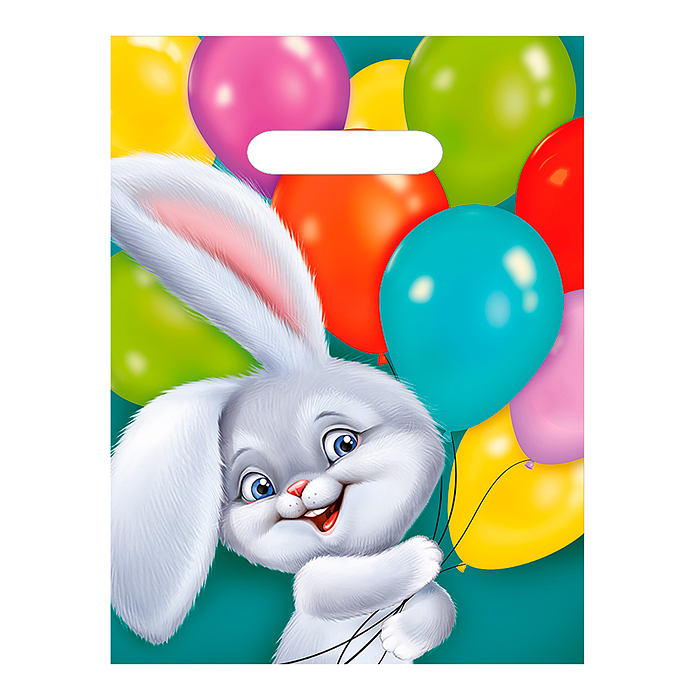 Полиэтиленовый пакет "Зайчик с шарами" формат А4 Полиэтиленовый пакет "Зайчик с шарами" формат А4