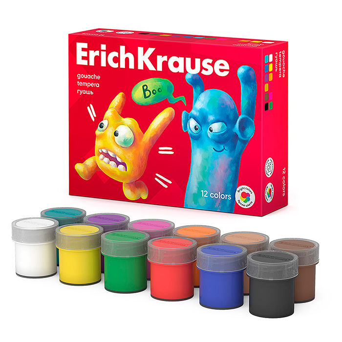 Гуашь Jolly Friends 12 цветов по 20 мл. Гуашь Jolly Friends 12 цветов по 20 мл.