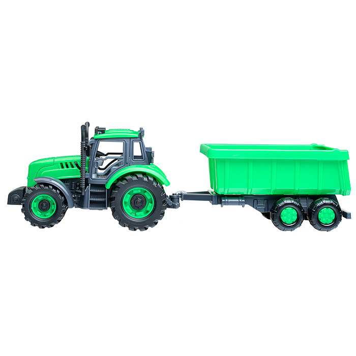 Фото к товару Трактор "Прогресс" с прицепом инерционный (зелёный) (в коробке) Трактор "Прогресс" с прицепом инерционный (зелёный) (в коробке)