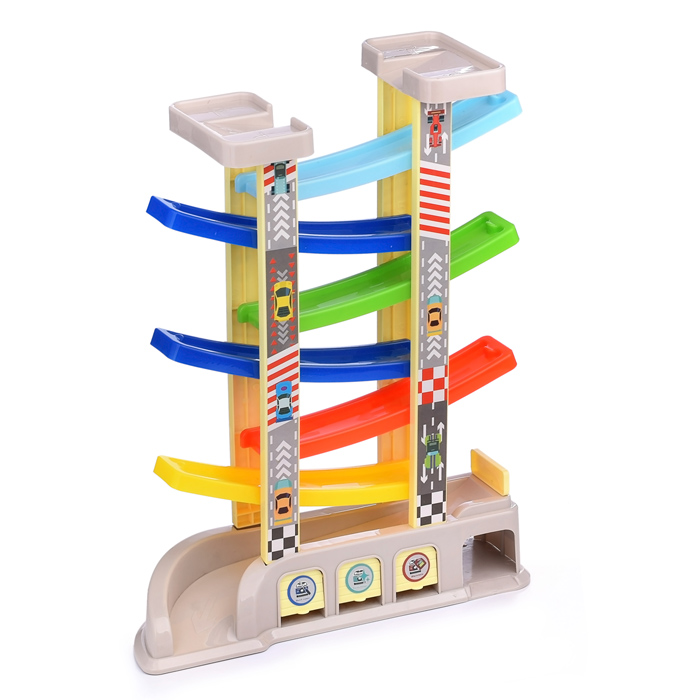 Фото к товару Трек гоночный UT0061 с гаражом и машинками, в коробке Трек гоночный UT0061 с гаражом и машинками, в коробке