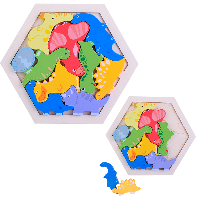 Пазл-вкладыш D1077 "Дружные динозаврики" Пазл-вкладыш D1077 "Дружные динозаврики"