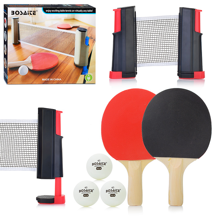 Набор для настольного тенниса 00-1989 (сетка, 2 ракетки, 3 шарика) в коробке