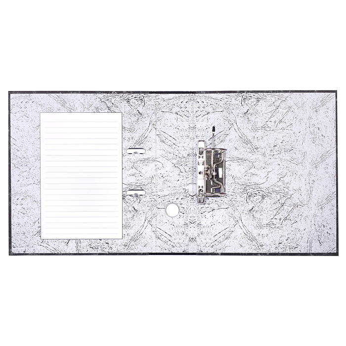 Папка с арочным механизмом A4 75 мм мраморная картонная собранная, корешок из PVC, навар