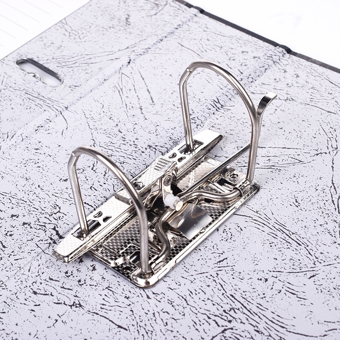 Папка с арочным механизмом A4 75 мм мраморная картонная собранная, корешок из PVC, навар