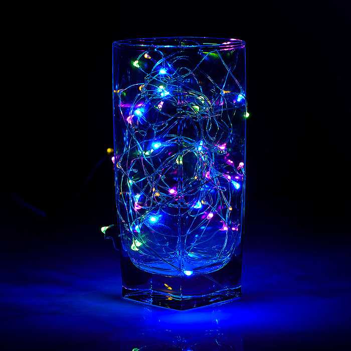 Фото к товару Электрогирлянда светодиодная Роса, 10 м, 100 ламп, цветная Электрогирлянда светодиодная Роса, 10 м, 100 ламп, цветная