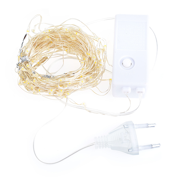 Фото к товару Электрогирлянда светодиодная Роса, 10 м, 100 ламп, цветная Электрогирлянда светодиодная Роса, 10 м, 100 ламп, цветная