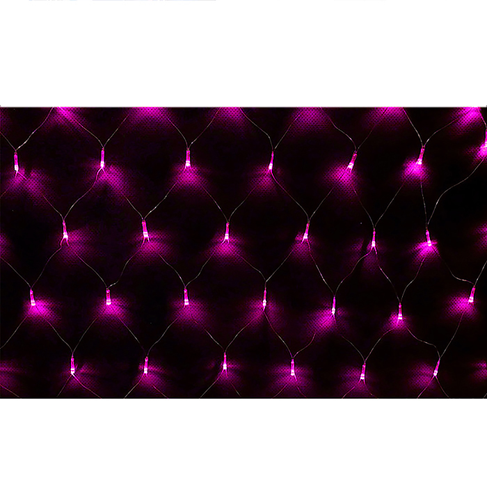 Фото к товару Электрогирлянда Сетка 3*0,4 м, 100 ламп, розовый Электрогирлянда Сетка 3*0,4 м, 100 ламп, розовый