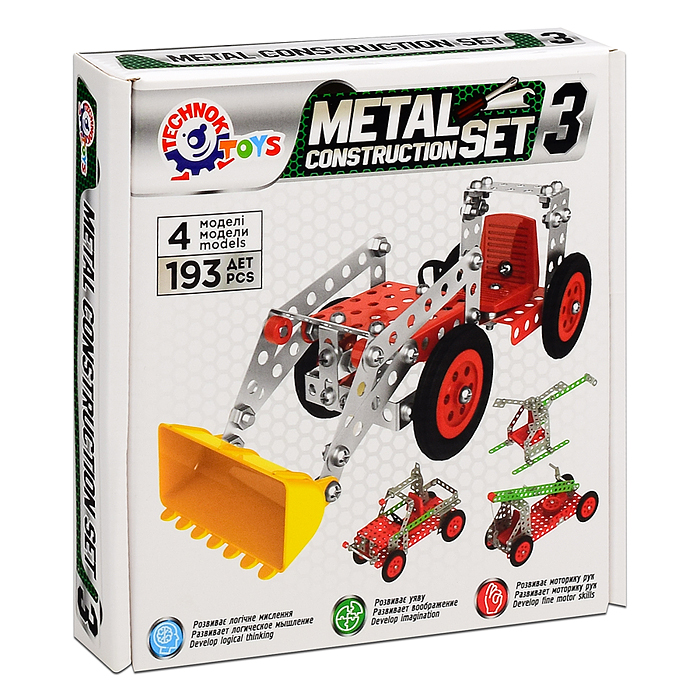 Фото к товару Конструктор металлический (193 детали) Конструктор металлический (193 детали)
